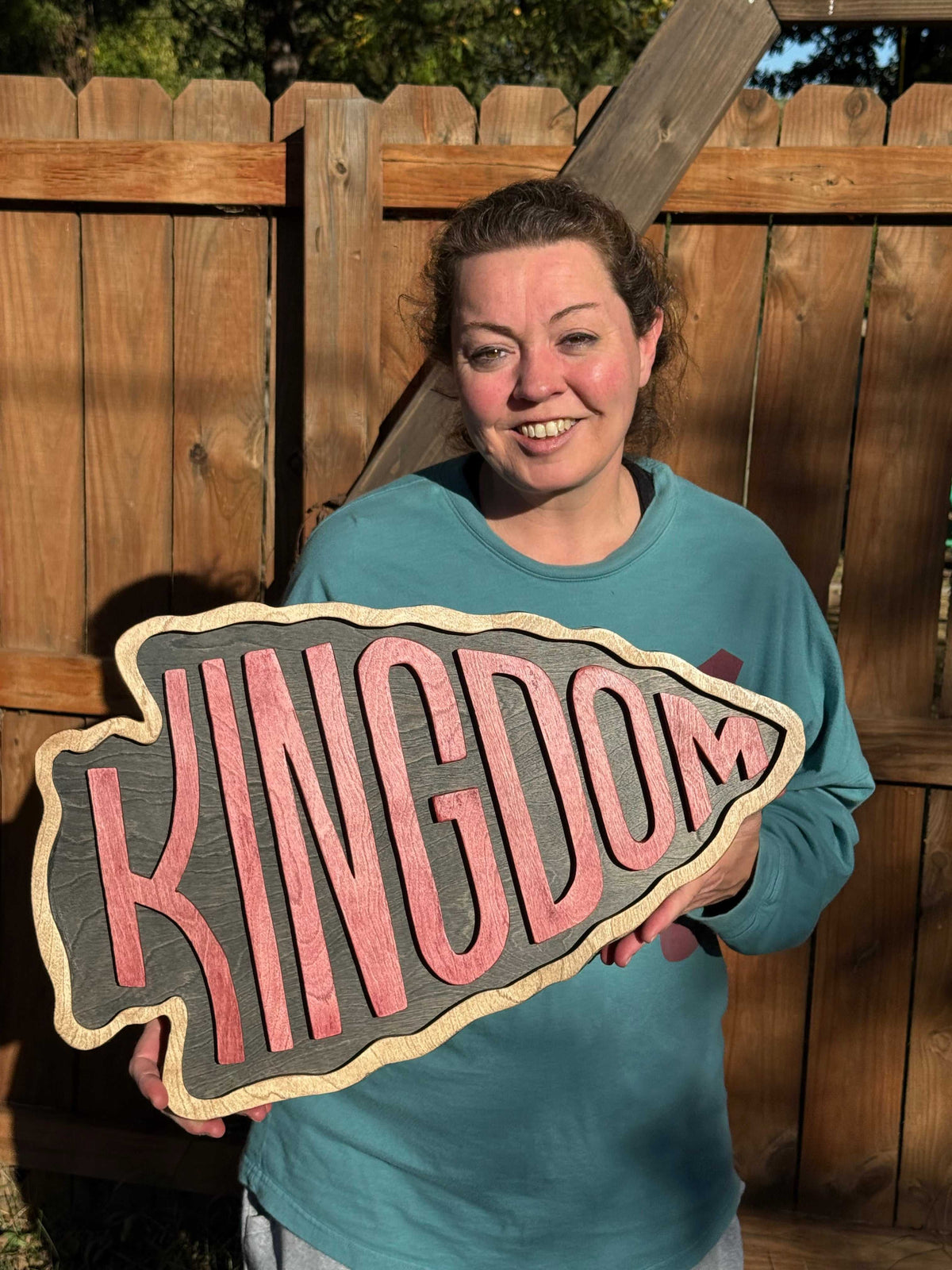 Chiefs Kingdom Hand-Cut Wooden Sign