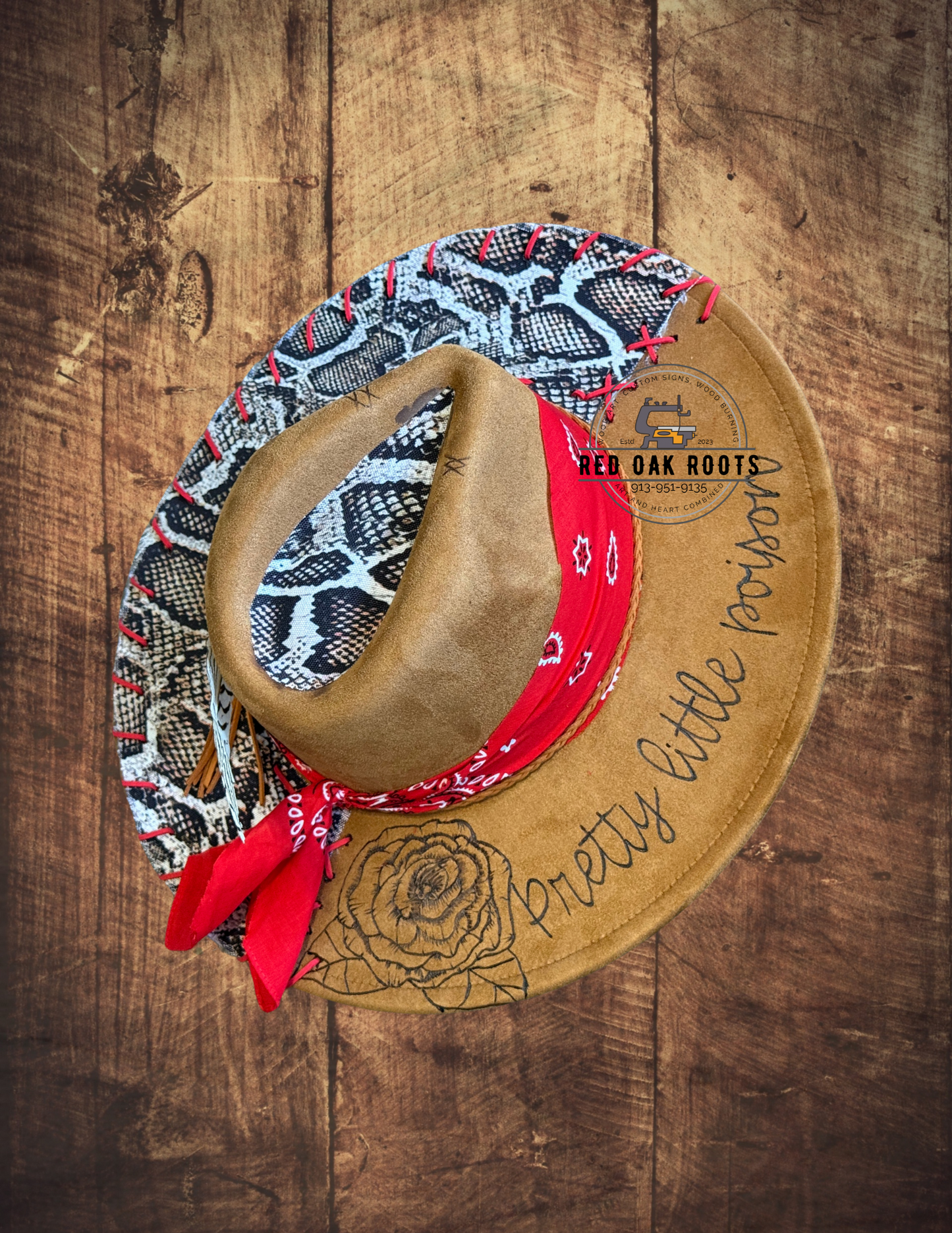 Pretty little poison wide-brim fedora hat