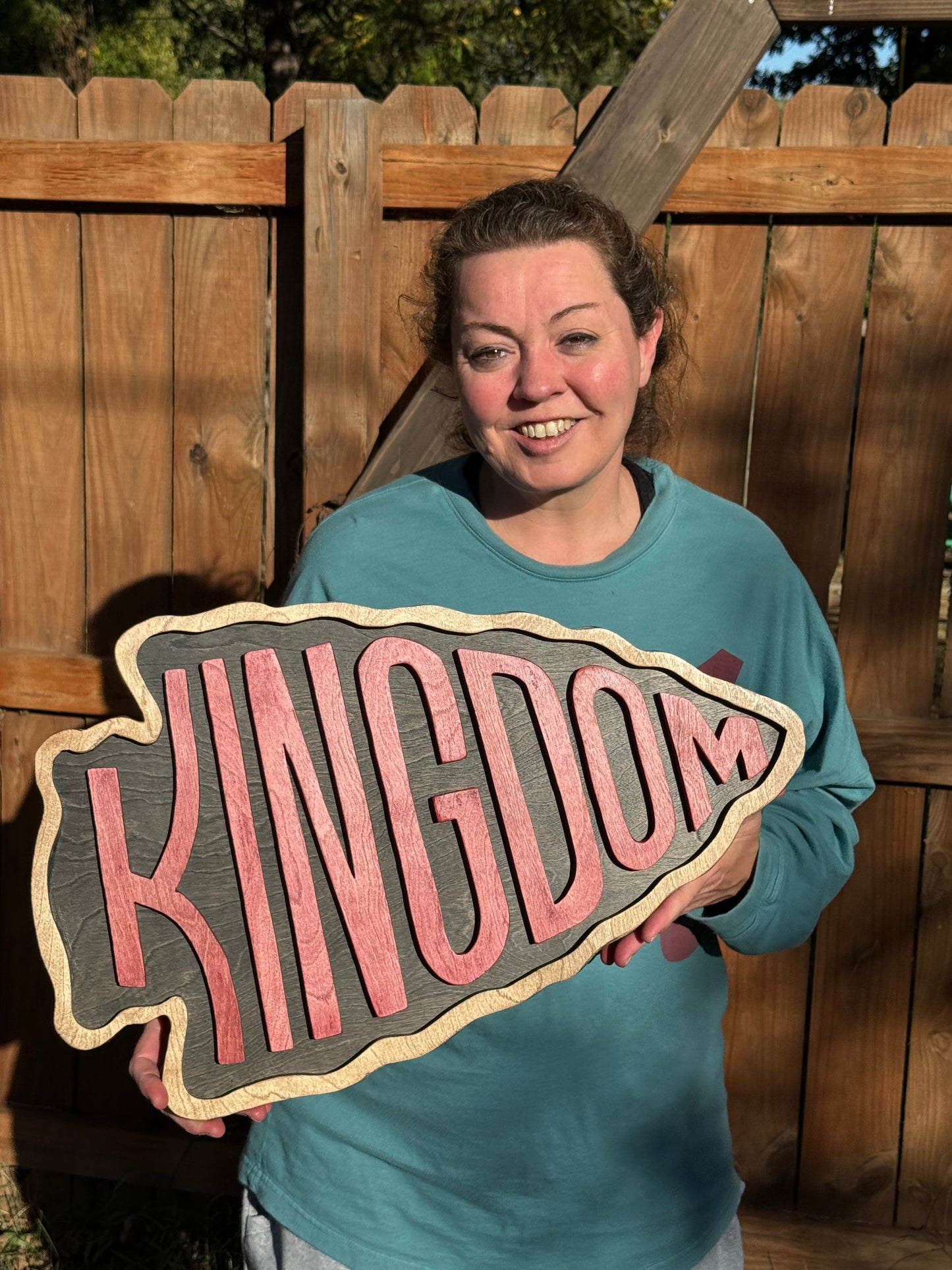 Chiefs Kingdom Hand-Cut Wooden Sign