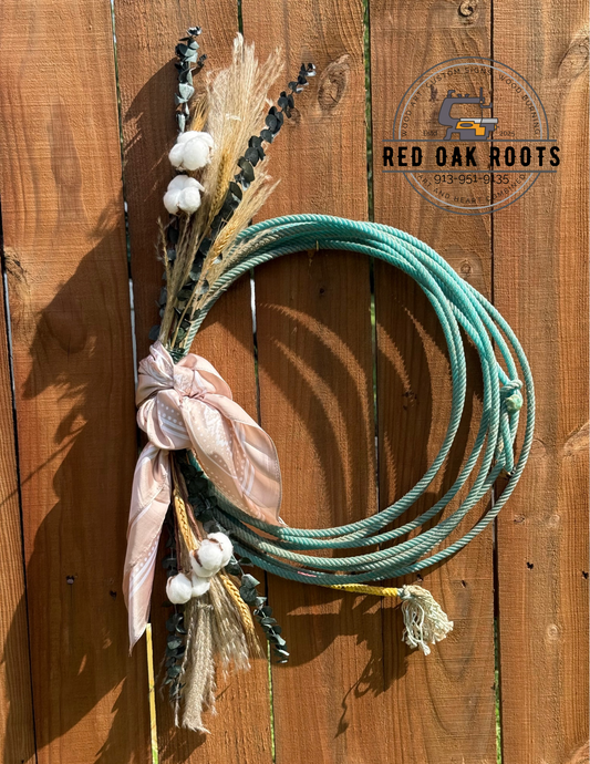 Rustic turquoise Lariat Wreath