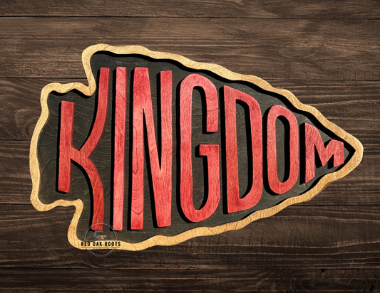Chiefs Kingdom Hand-Cut Wooden Sign