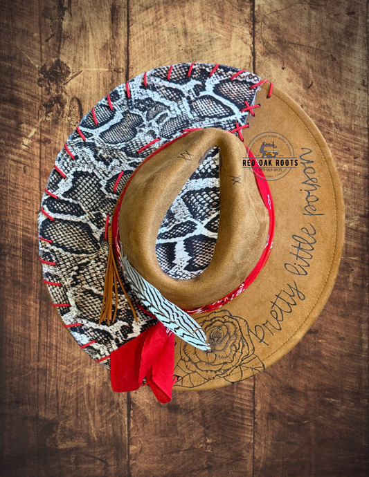 Pretty little poison wide-brim fedora hat