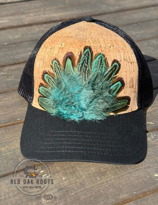 Turquoise feather SnapBack