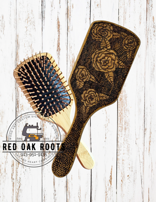 Rose wood burned brush