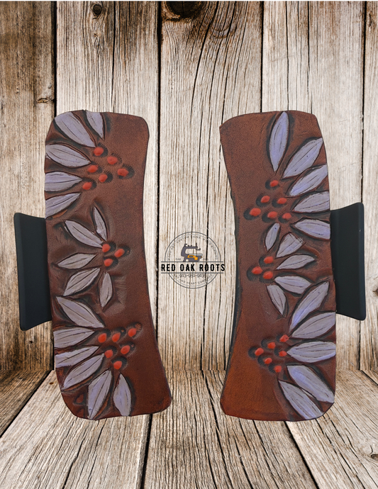 4” Echinacea hand-tooled hair claw clip